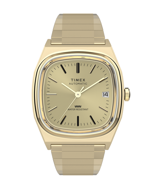 Timex Timex Automatic 1983 E Line Reissue 34mm Gold-Tone Expansion Band Wat