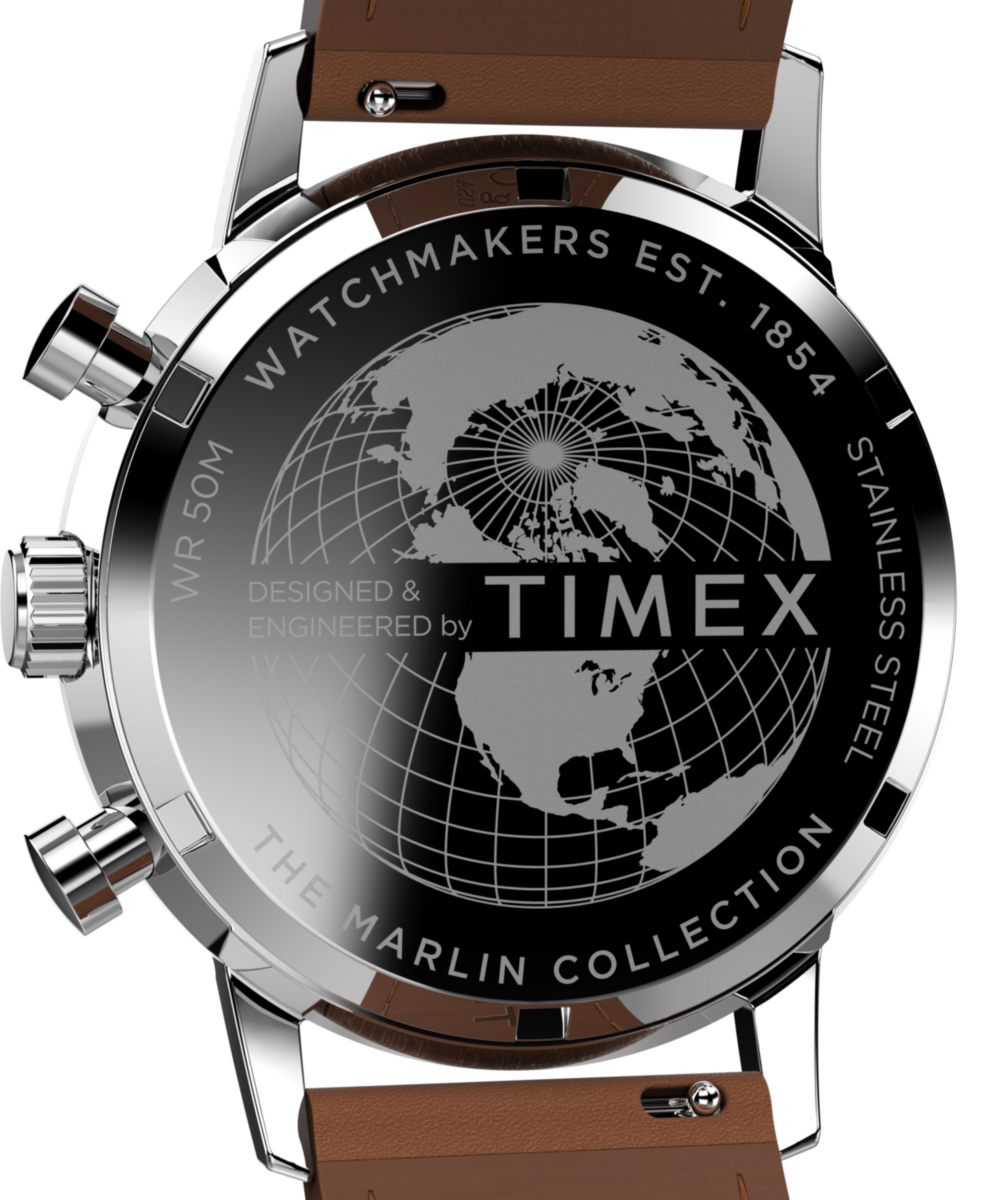 Timex Marlin Chronograph Tachymeter 40mm Leather Strap Watch