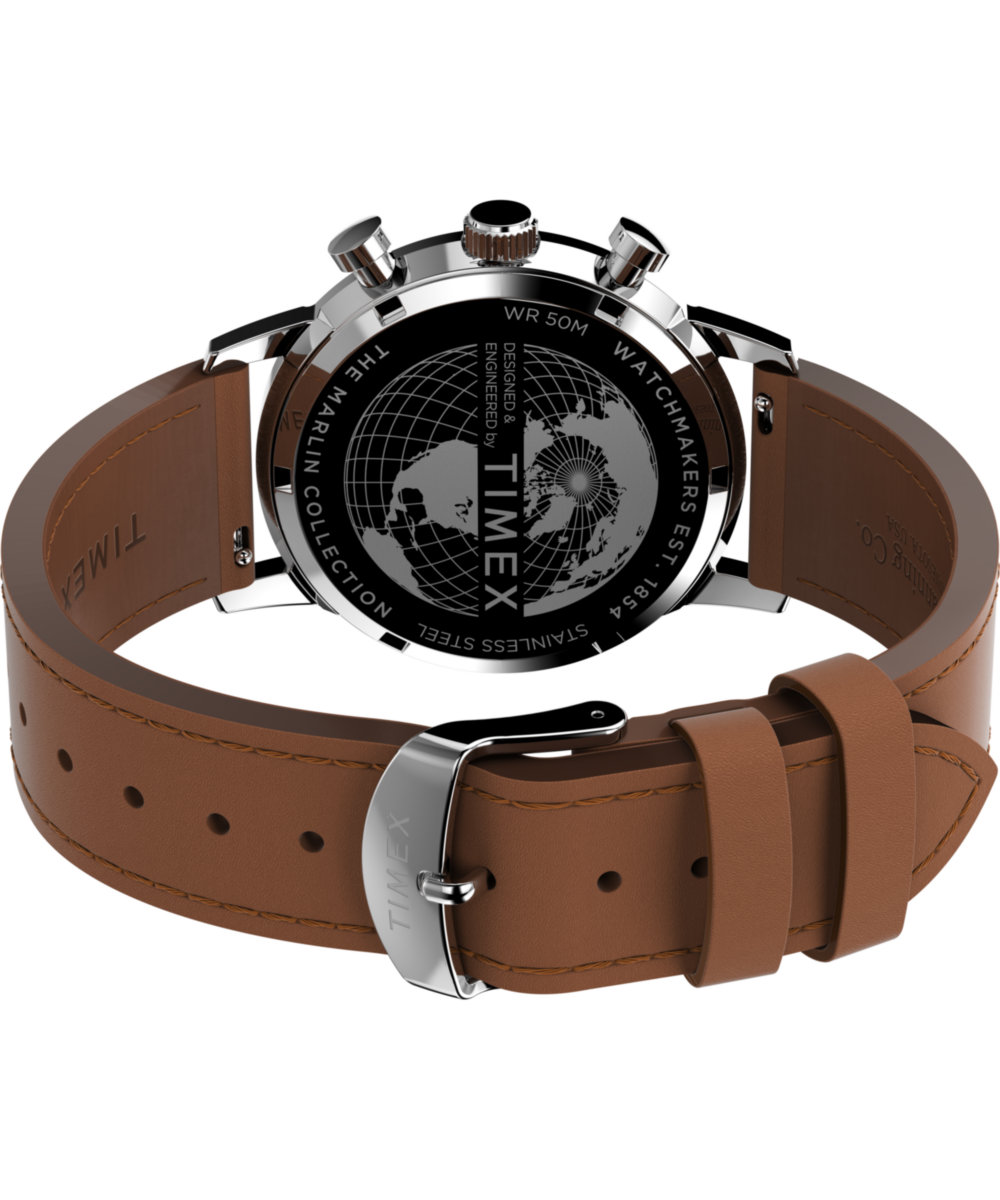 Timex Marlin Chronograph Tachymeter 40mm Leather Strap Watch