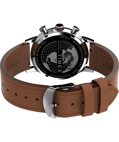 Timex Marlin Chronograph Tachymeter 40mm Leather Strap Watch