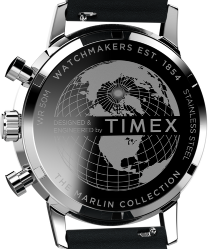 Timex Marlin Chronograph Tachymeter 40mm Leather Strap Watch