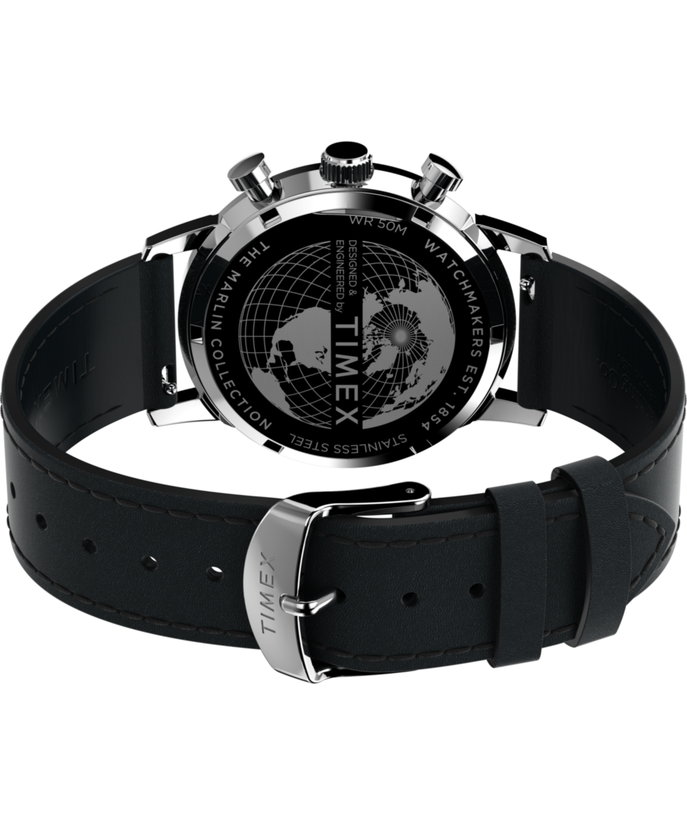 Timex Marlin Chronograph Tachymeter 40mm Leather Strap Watch