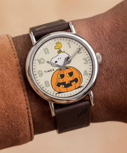 Timex Peanuts x Timex Weekender Pumpkin 40mm Leather Strap Watch