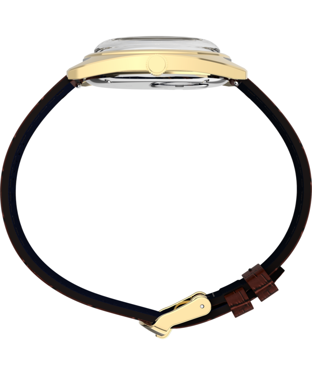 Timex Timex 1978 Day Date Fumé Reissue 37mm Leather Strap Watch