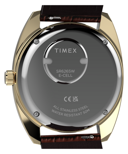 Timex Timex 1978 Day Date Fumé Reissue 37mm Leather Strap Watch