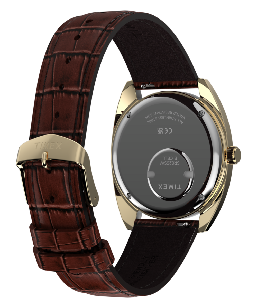 Timex Timex 1978 Day Date Fumé Reissue 37mm Leather Strap Watch