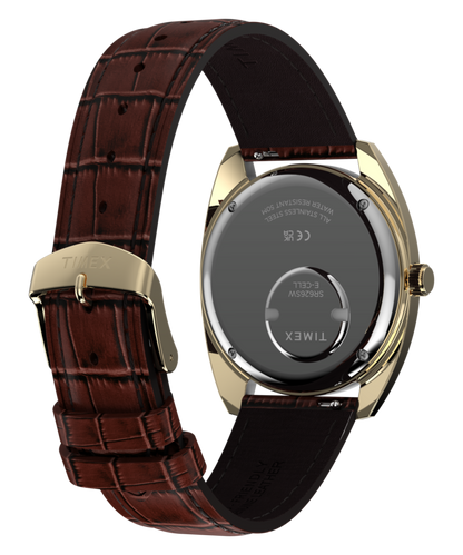 Timex Timex 1978 Day Date Fumé Reissue 37mm Leather Strap Watch