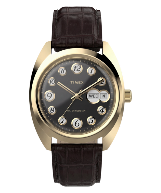 Timex Timex 1976 Rotary Phone Dial Reissue 37mm Leather Strap Watch