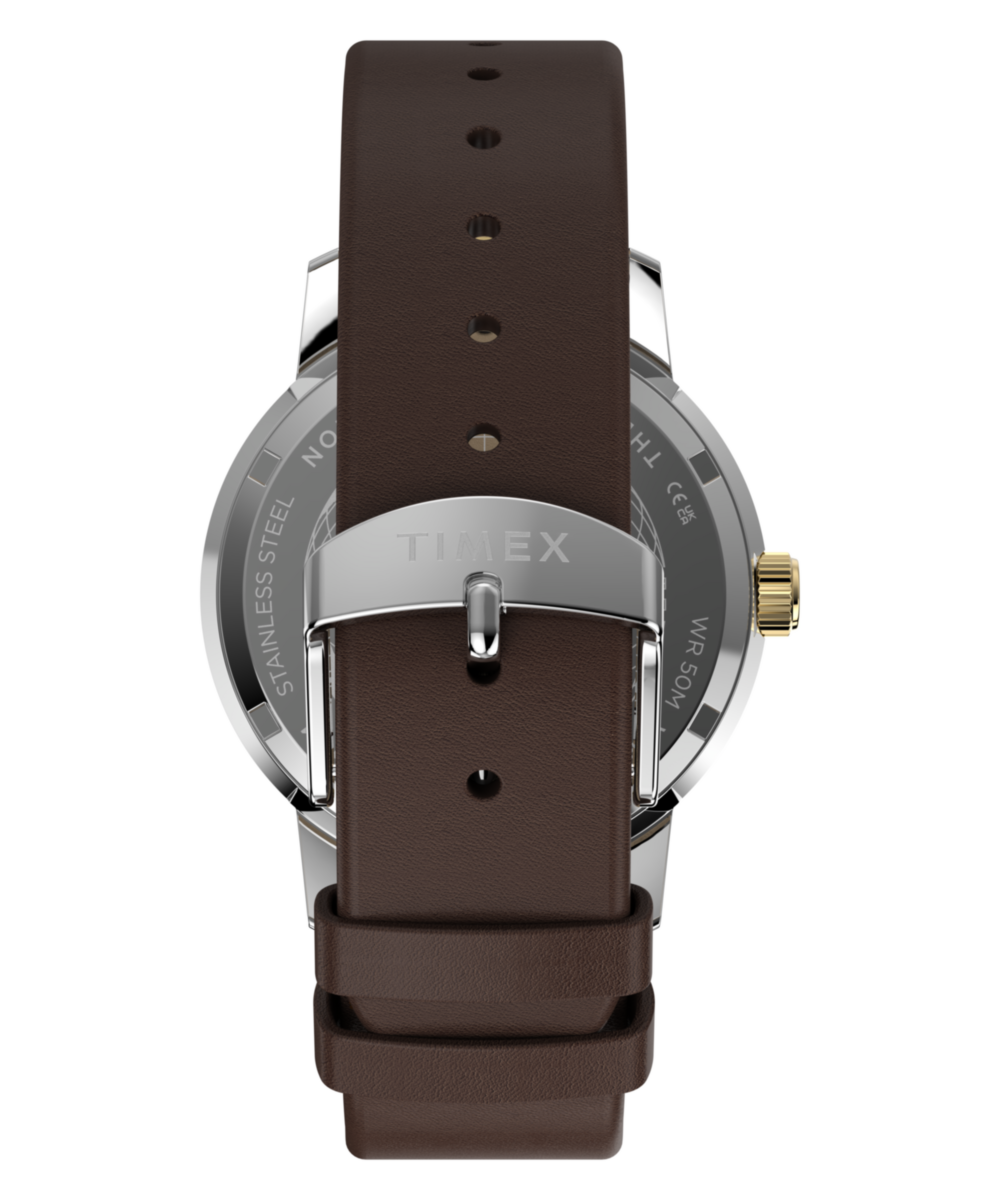 Timex Marlin Quartz GMT 40mm Leather Strap Watch