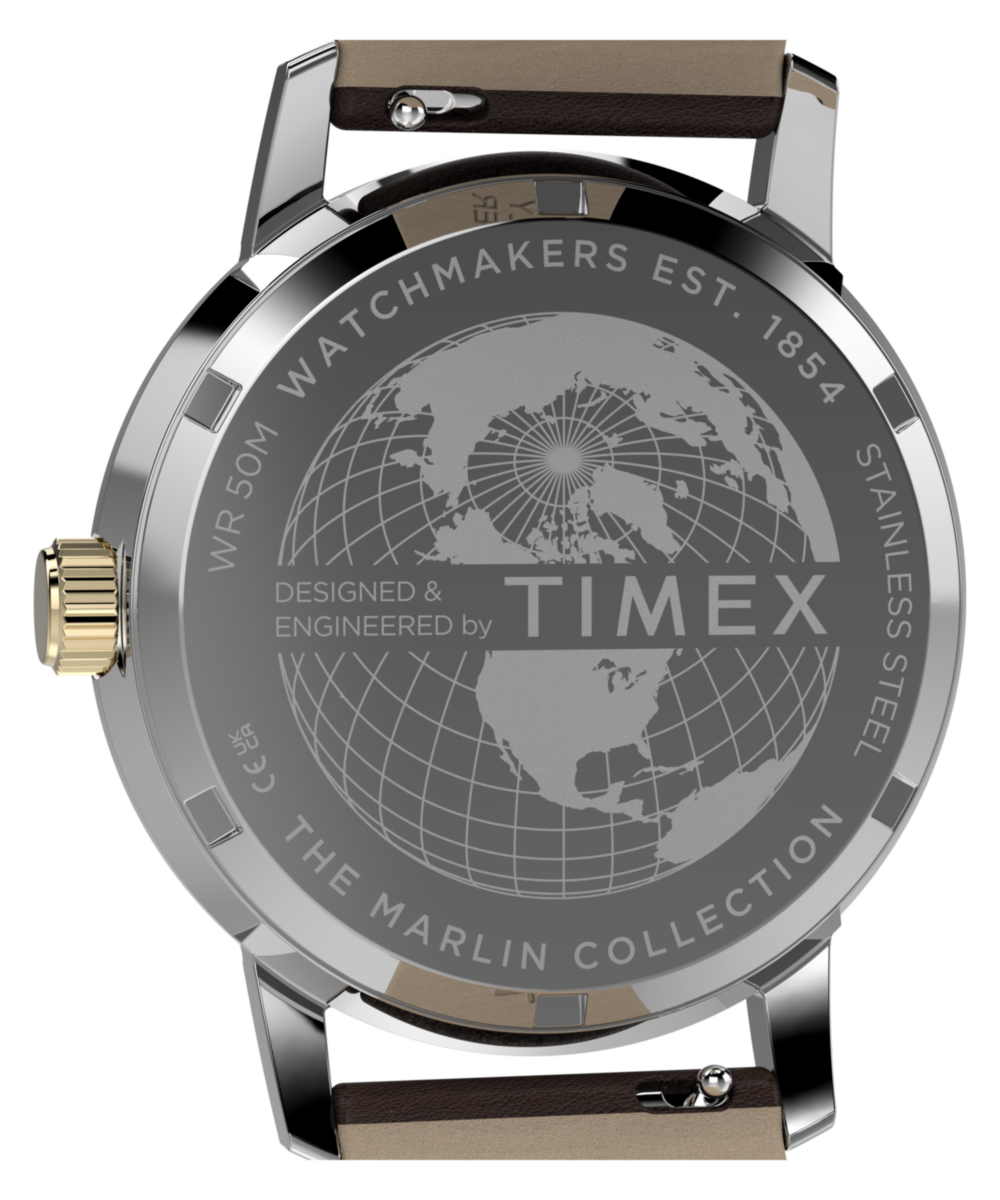 Timex Marlin Quartz GMT 40mm Leather Strap Watch