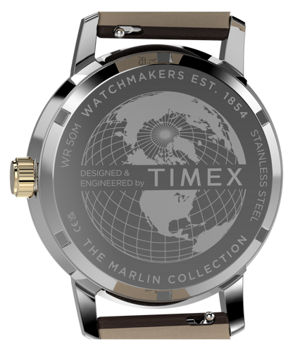 Timex Marlin Quartz GMT 40mm Leather Strap Watch