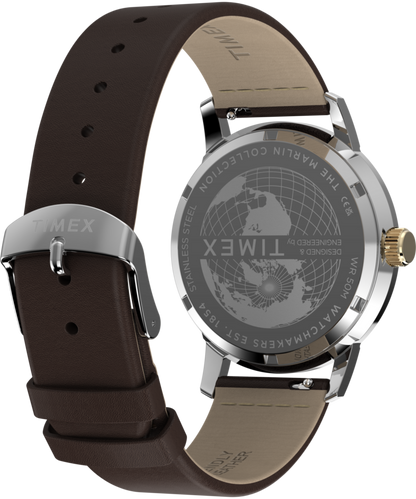 Timex Marlin Quartz GMT 40mm Leather Strap Watch
