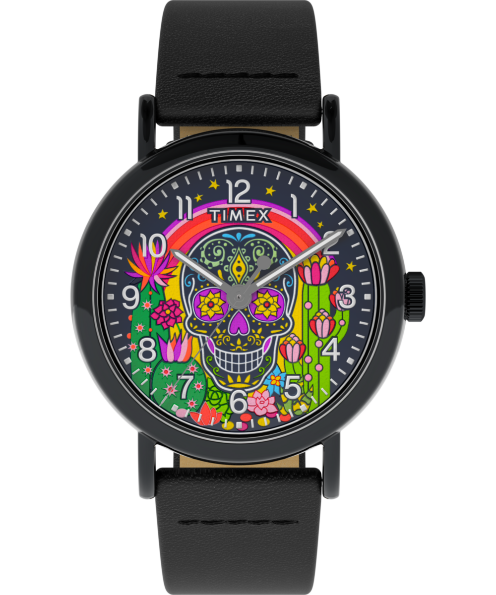 Timex Timex Weekender Day of the Dead 40mm Leather Strap Watch