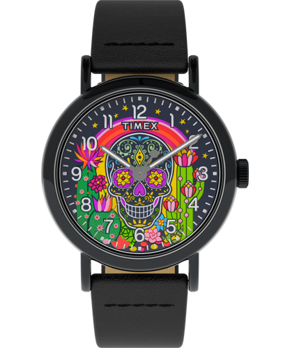 Timex Timex Weekender Day of the Dead 40mm Leather Strap Watch