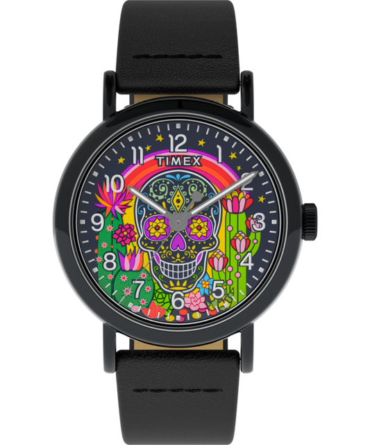 Timex Timex Weekender Day of the Dead 40mm Leather Strap Watch