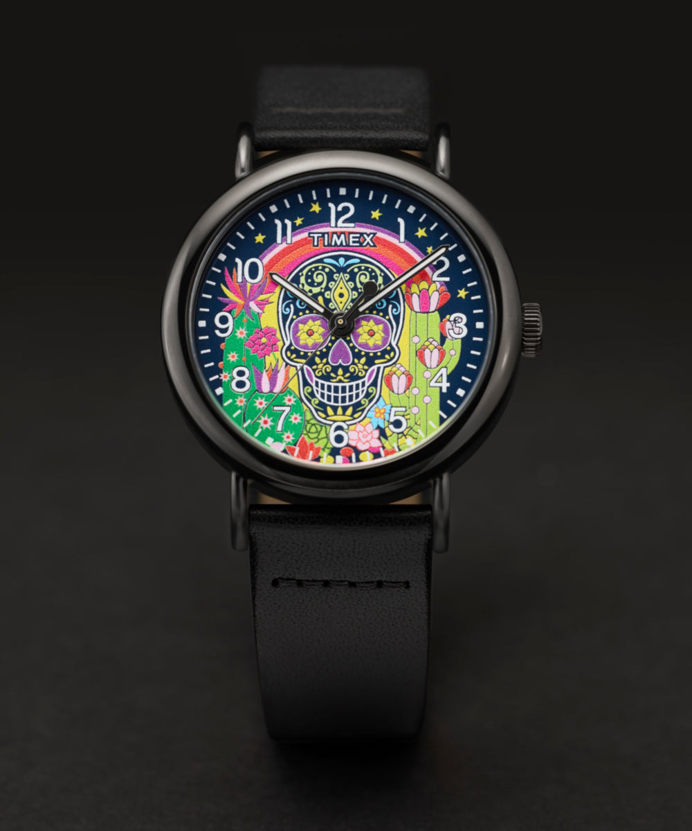Timex Timex Weekender Day of the Dead 40mm Leather Strap Watch