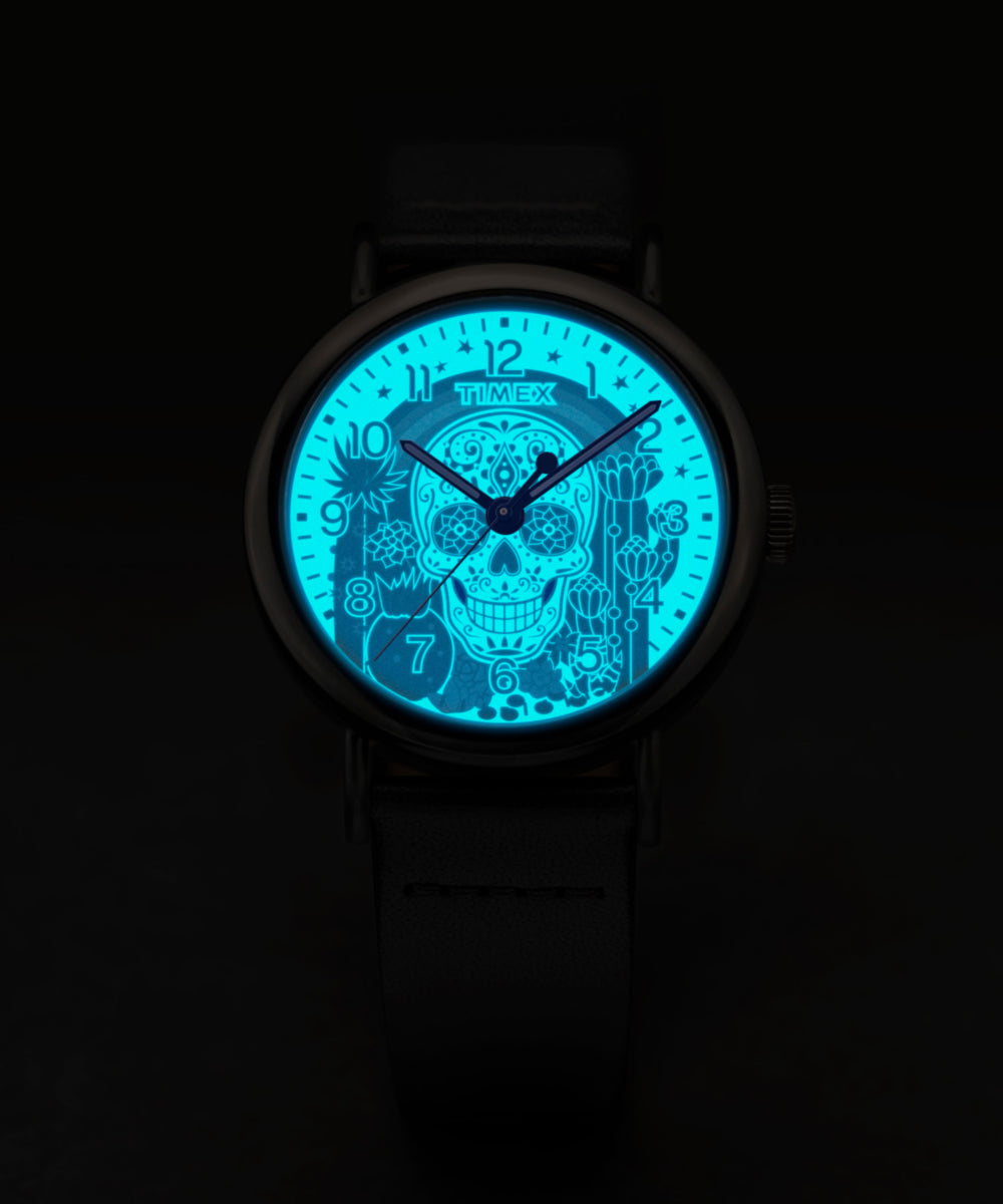 Timex Timex Weekender Day of the Dead 40mm Leather Strap Watch