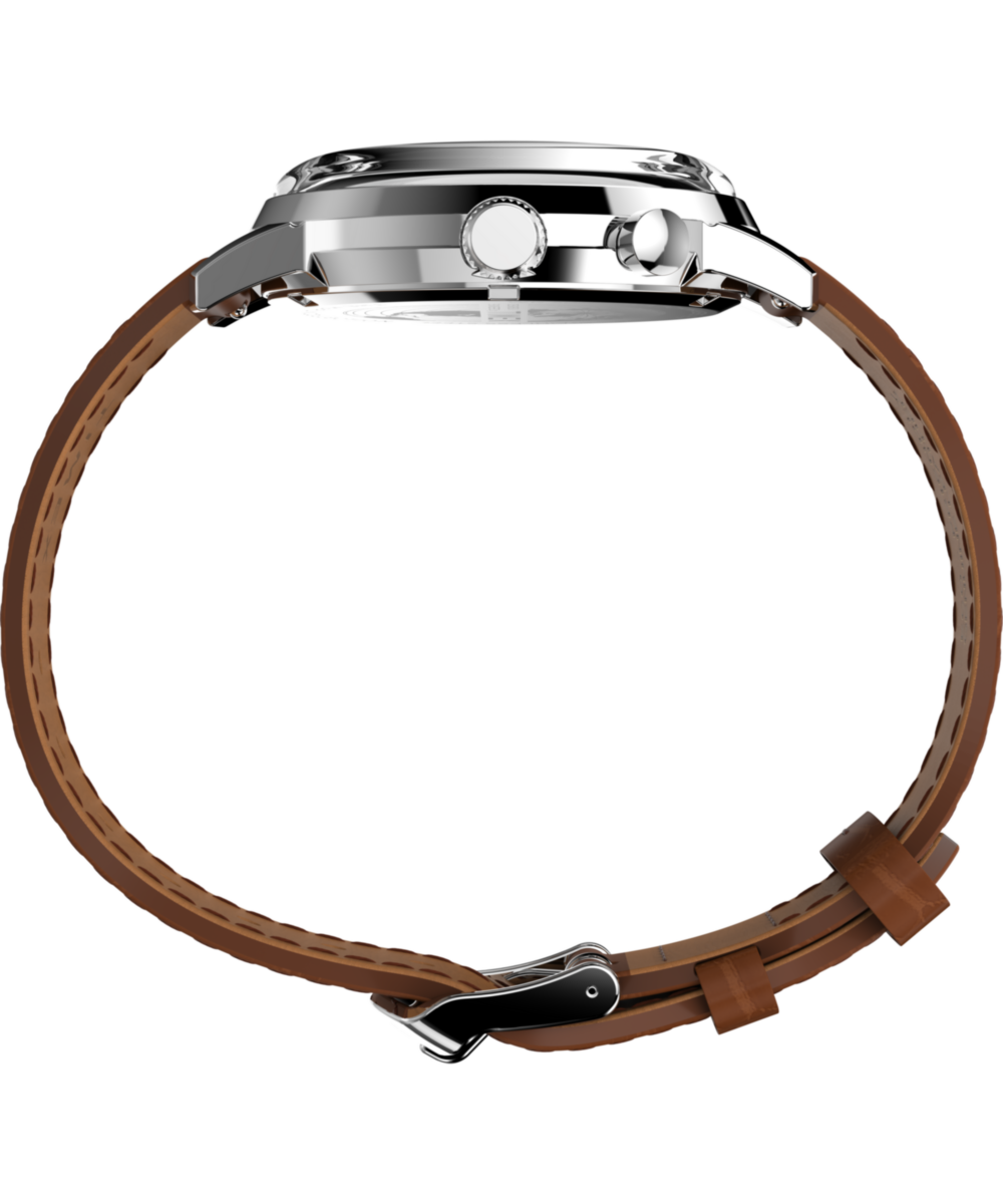 Timex Marlin Moon Phase 40mm Leather Strap Watch