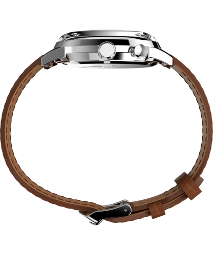 Timex Marlin Moon Phase 40mm Leather Strap Watch