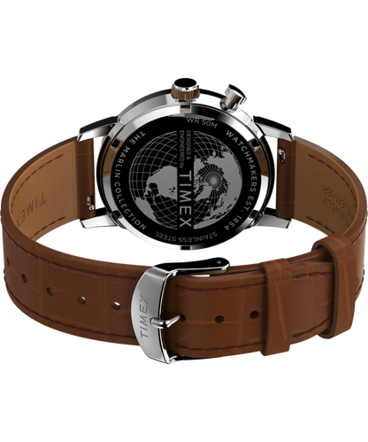 Timex Marlin Moon Phase 40mm Leather Strap Watch