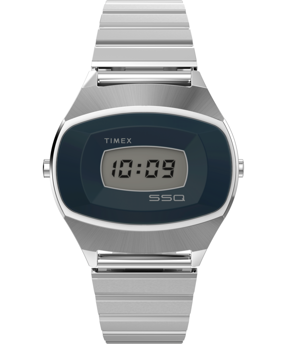 Timex Q Timex 1975 SSQ Digital Reissue 38mm Stainless Steel Bracelet Watch
