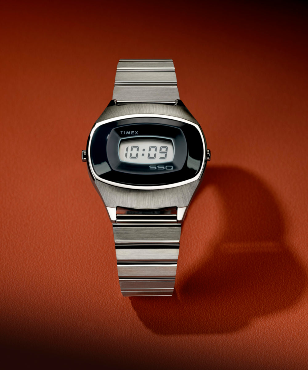 Timex Q Timex 1975 SSQ Digital Reissue 38mm Stainless Steel Bracelet Watch
