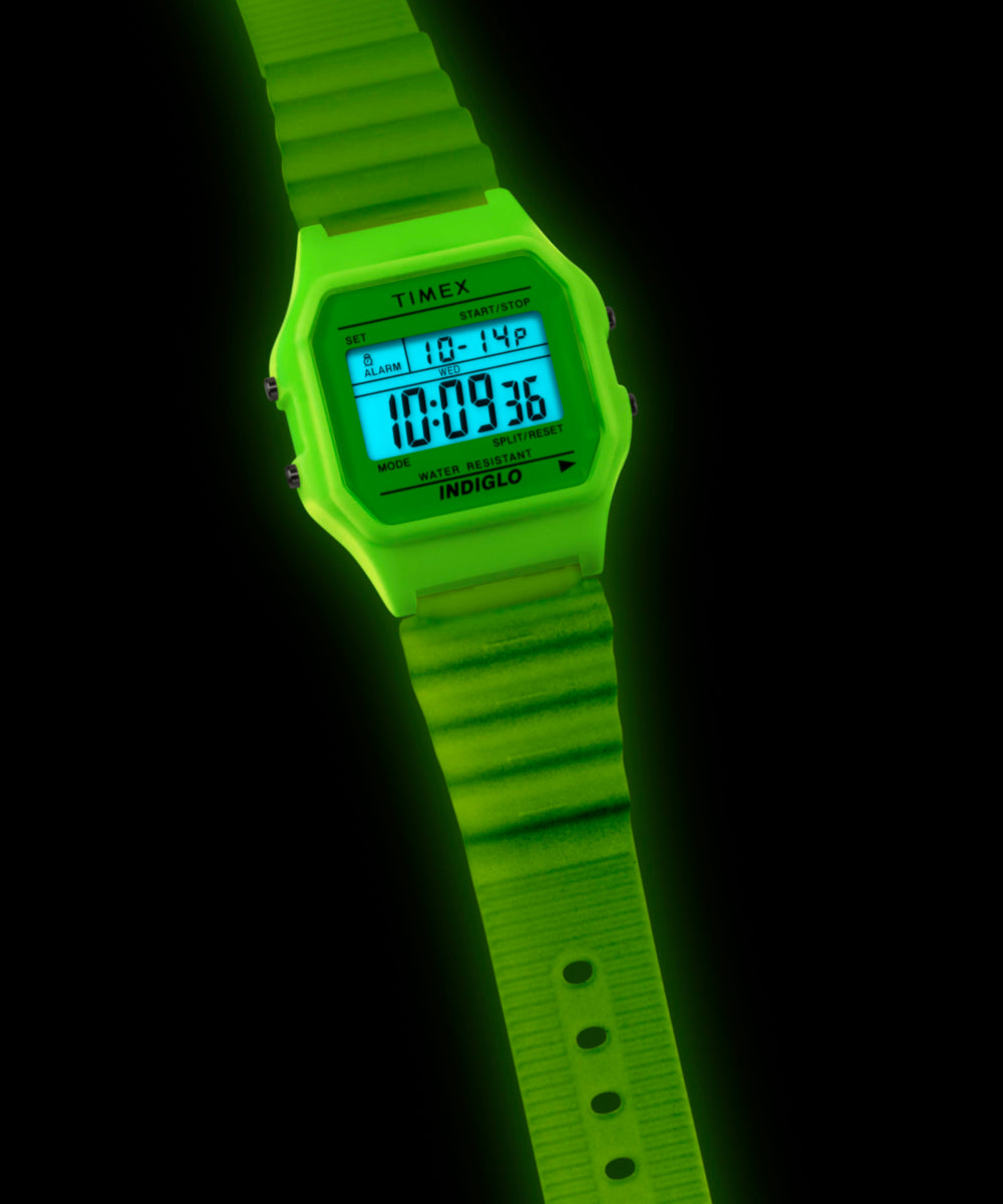 Timex Timex T80 Glow in the Dark 34mm Resin Strap Watch