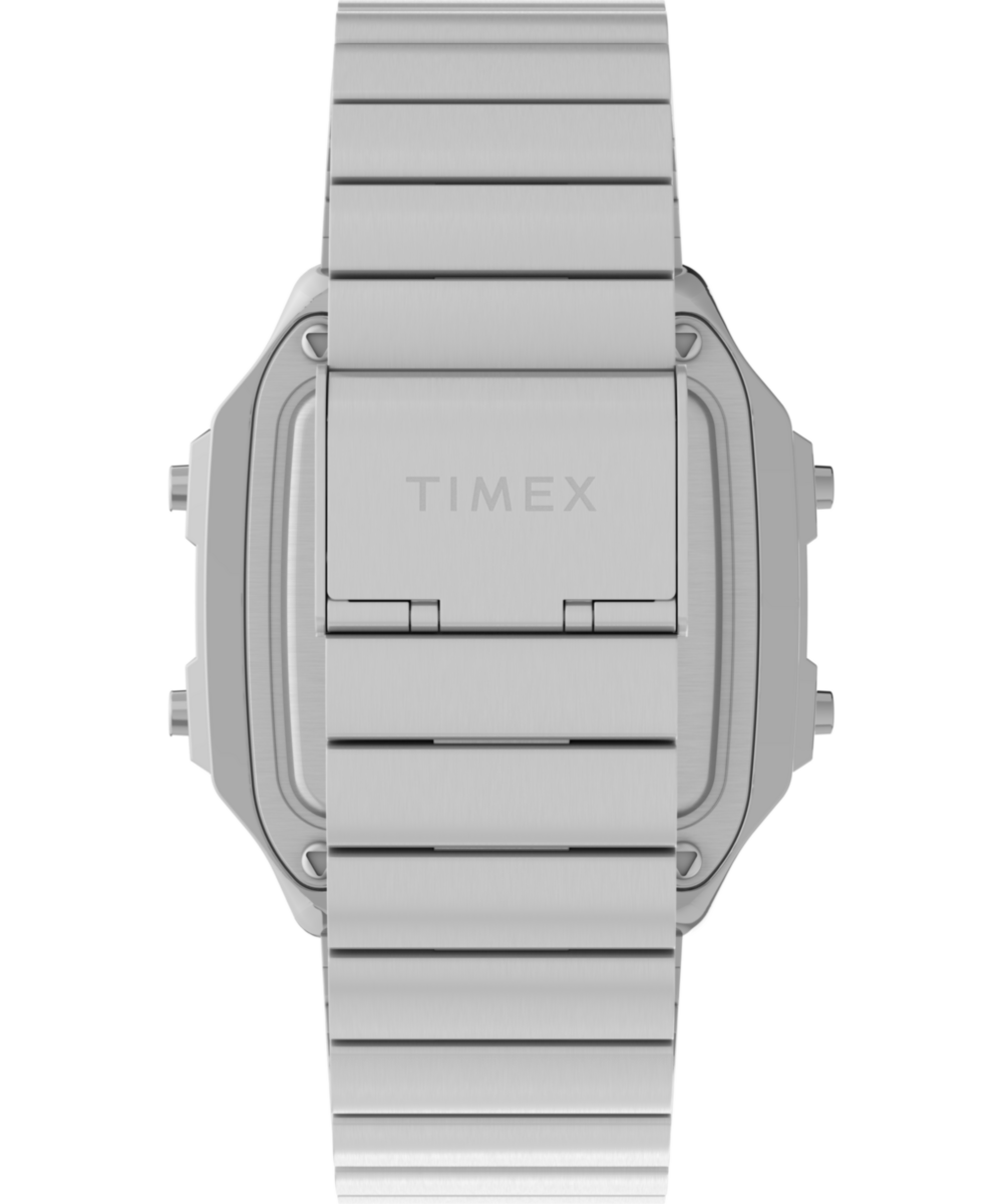 Timex World Time Digital 40mm Stainless Steel Bracelet Watch