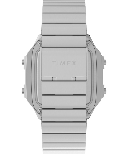 Timex World Time Digital 40mm Stainless Steel Bracelet Watch