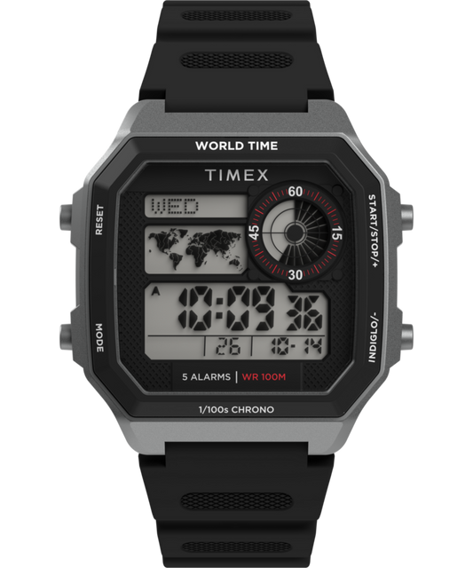 Timex World Time Digital 40mm Resin Strap Watch