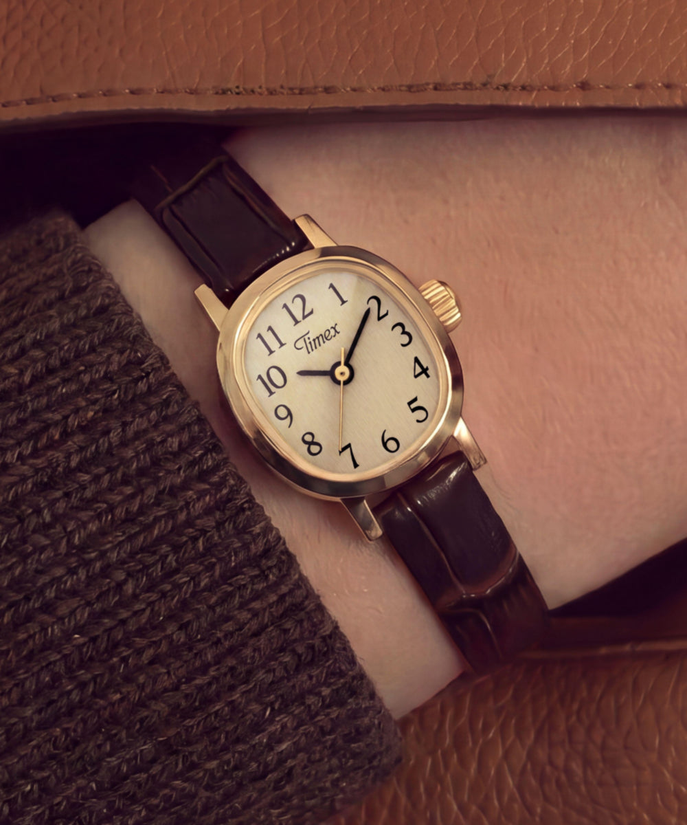 Timex Cavatina Mini 17mm Leather Strap Watch