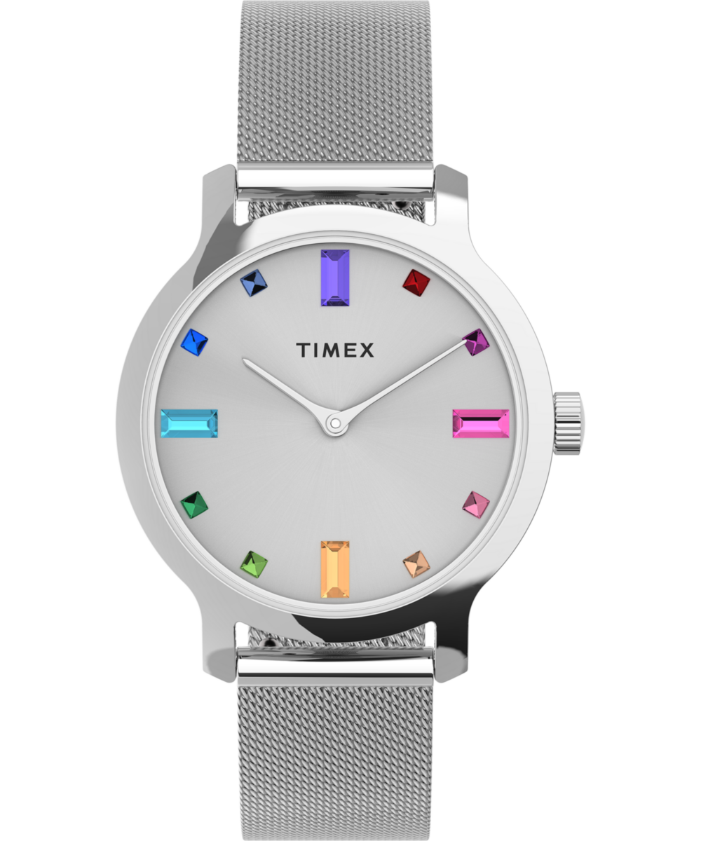 Timex Transcend™ 31mm Stainless Steel Mesh Band Watch