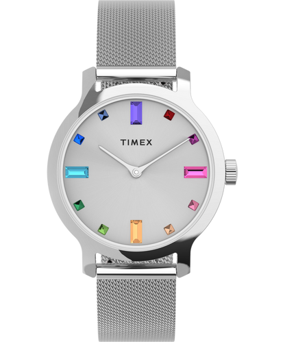 Timex Transcend™ 31mm Stainless Steel Mesh Band Watch