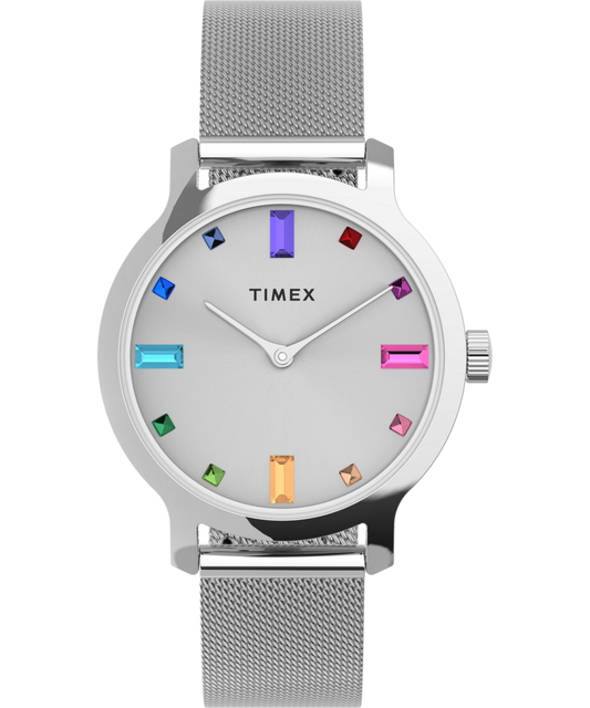 Timex Transcend™ 31mm Stainless Steel Mesh Band Watch