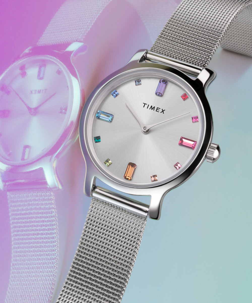 Timex Transcend™ 31mm Stainless Steel Mesh Band Watch