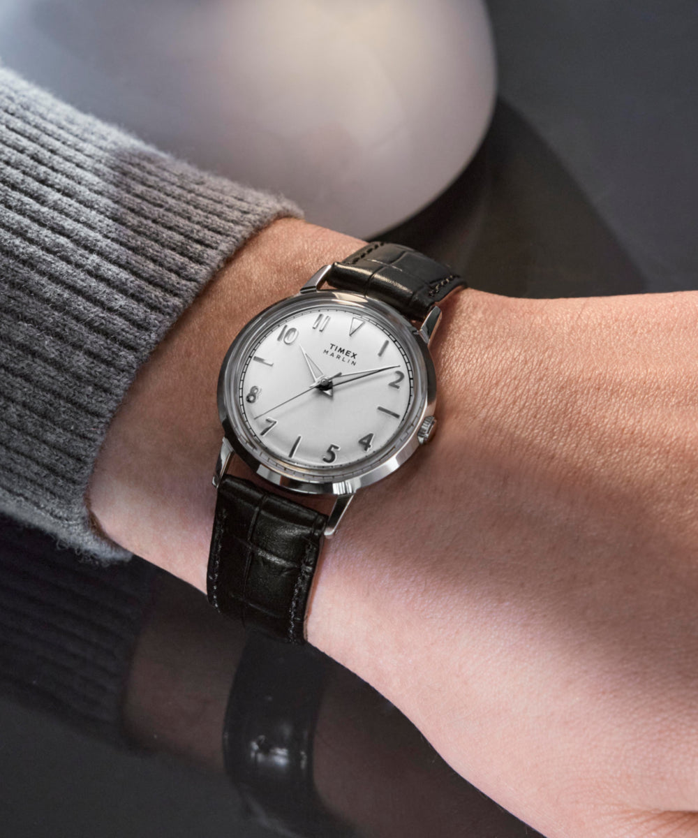 Timex Marlin Quartz 34mm Leather Strap Watch