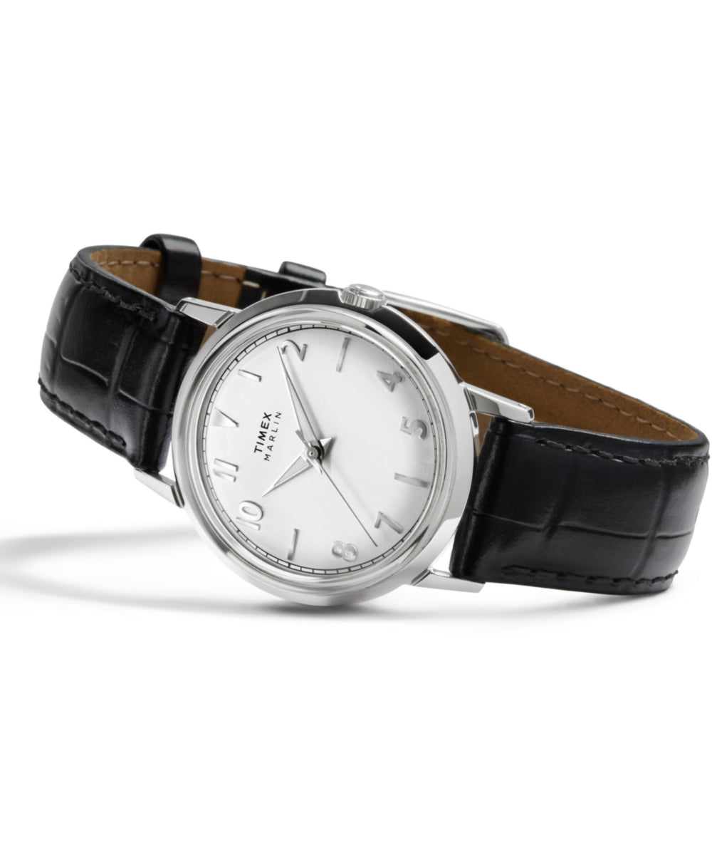 Timex Marlin Quartz 34mm Leather Strap Watch
