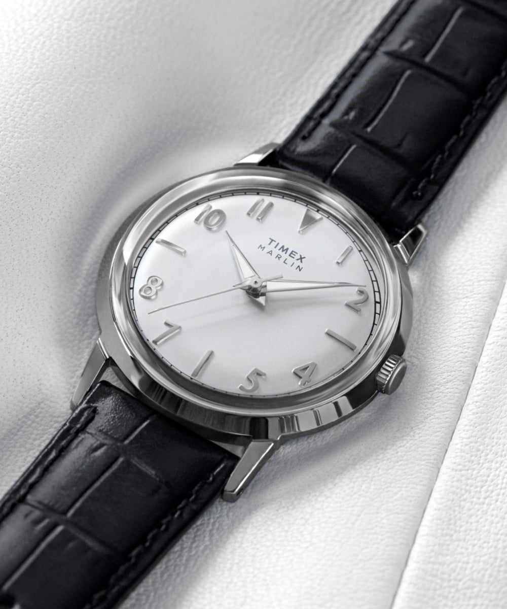Timex Marlin Quartz 34mm Leather Strap Watch