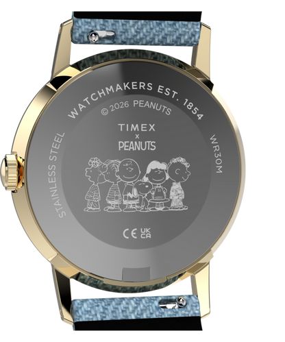 Timex Peanuts x Timex Marlin 1965 Reissue Inspired Snoopy Tennis 34mm Fabr