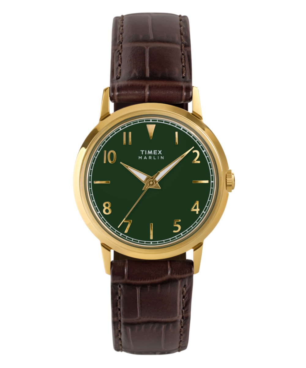 Timex Marlin Quartz 34mm Leather Strap Watch