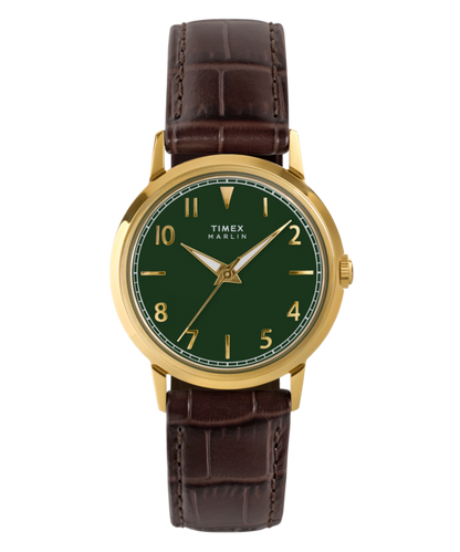 Timex Marlin Quartz 34mm Leather Strap Watch