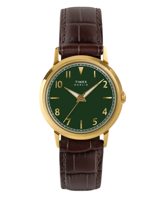 Timex Marlin Quartz 34mm Leather Strap Watch