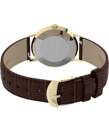 Timex Marlin Quartz 34mm Leather Strap Watch