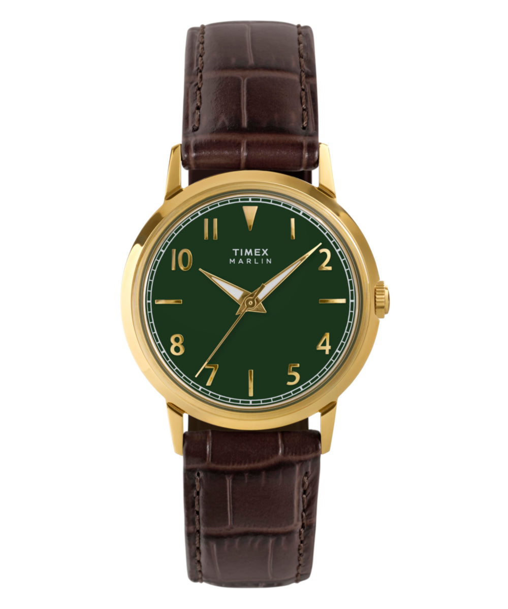 Timex Marlin Quartz 34mm Leather Strap Watch