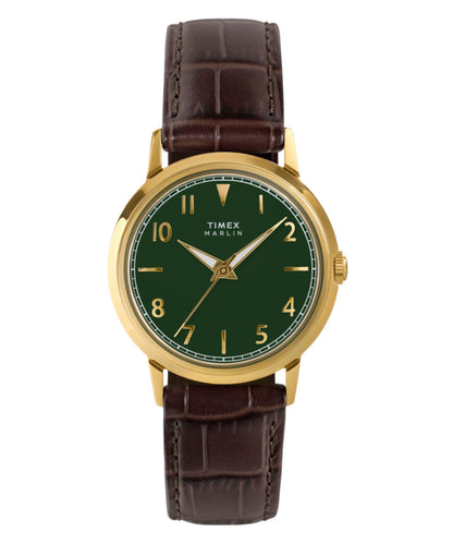 Timex Marlin Quartz 34mm Leather Strap Watch