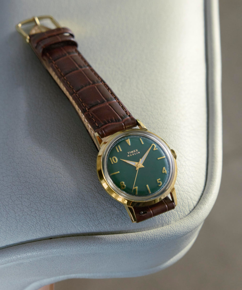 Timex Marlin Quartz 34mm Leather Strap Watch