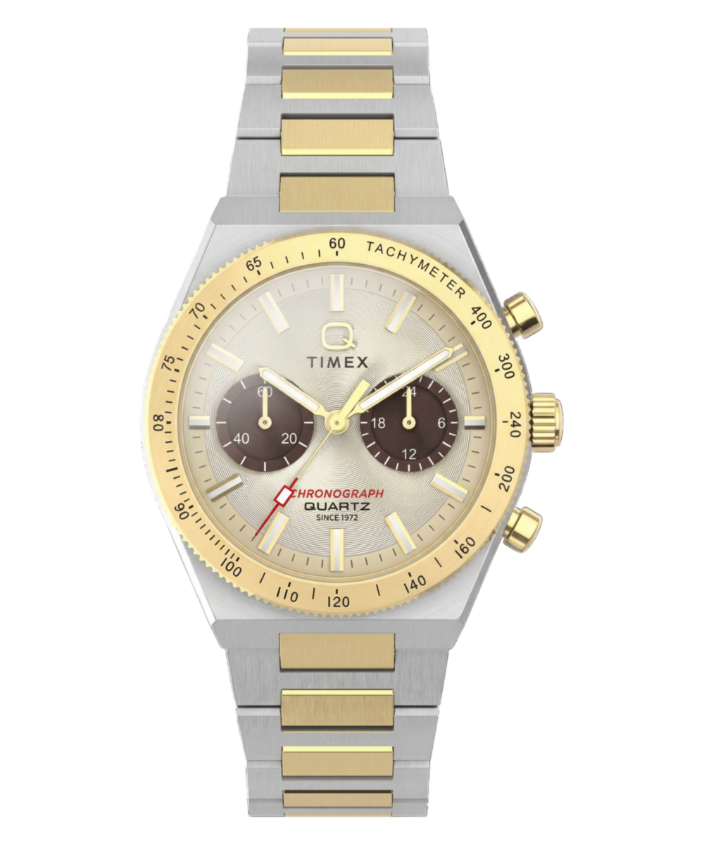 Timex Q Timex Continental Chronograph 36mm Stainless Steel Bracelet Watch