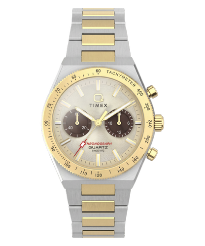 Timex Q Timex Continental Chronograph 36mm Stainless Steel Bracelet Watch