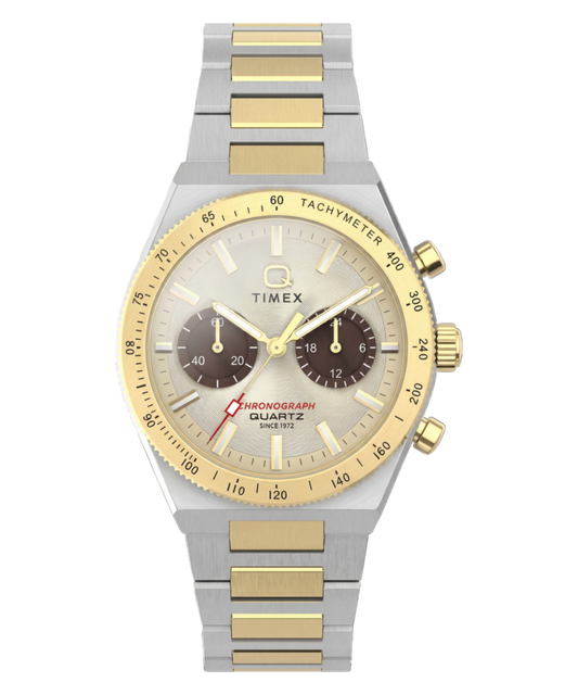 Timex Q Timex Continental Chronograph 36mm Stainless Steel Bracelet Watch