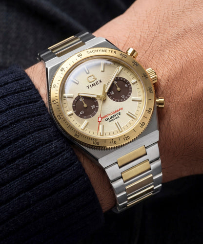 Timex Q Timex Continental Chronograph 36mm Stainless Steel Bracelet Watch